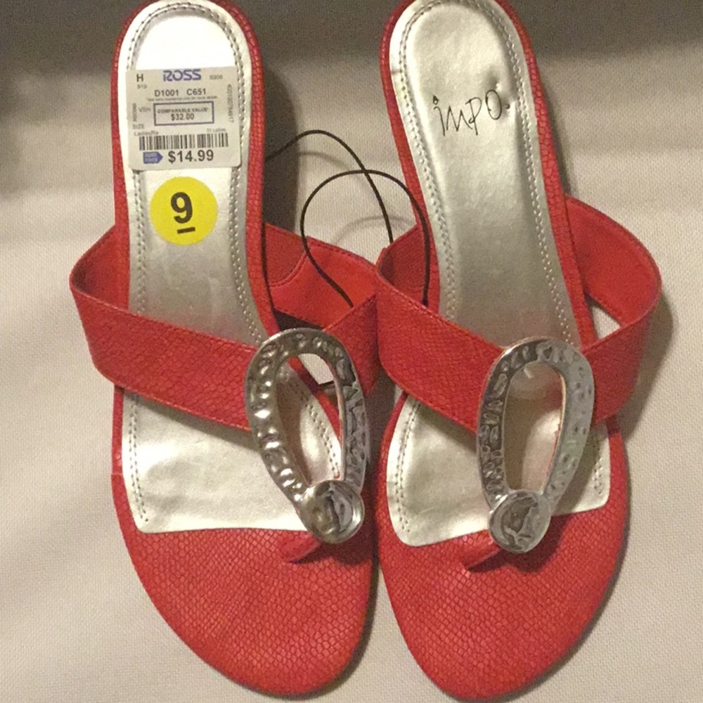 Red thong sandals